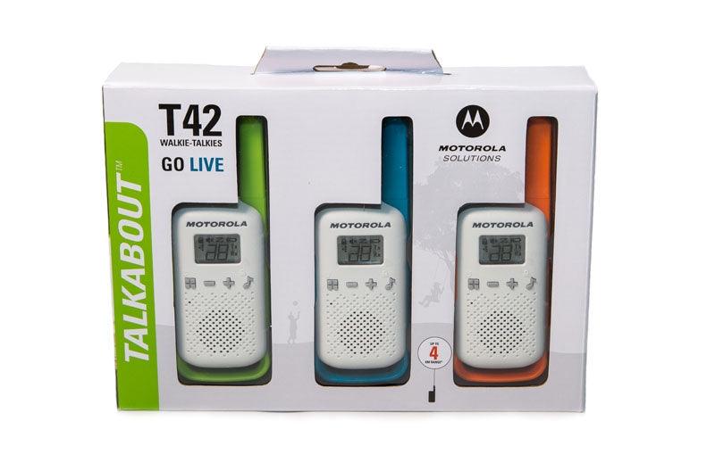 Motorola Talkabout T42 Walkie Talkie Triple Pack Packaging