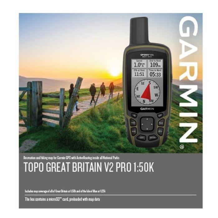 Garmin GPSMAP 65s with TOPO Great Britain Pro v2 1:50K - GTC